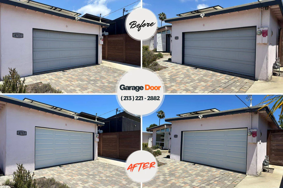 Before and after: garage door repair Ellicott City, MD